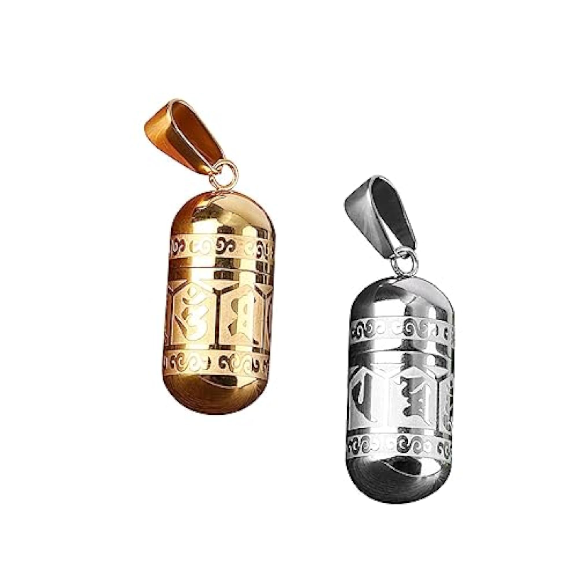 Gold Urn Pendant Engraved Openable Perfume Bottle Memorial Charm