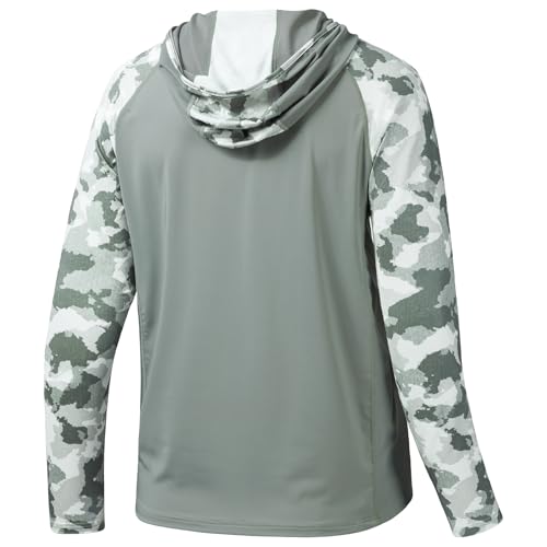 BASSDASH Men’s UPF 50 Performance Fishing Shirt Cooling Hoodie Camo Long Sleeve FS17M3