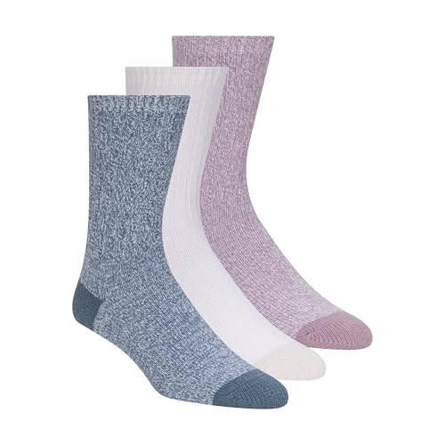 Weatherproof Womens 3pk Super Soft Crew Socks Dark Blue 9-11