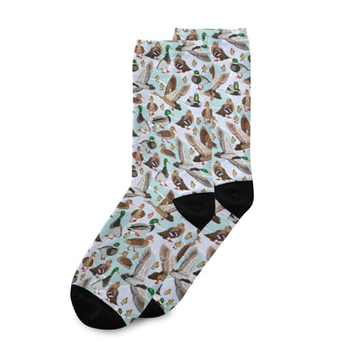 Wusikd Mallard Ducks Socks for Women and Men Wild Birds Long Socks for Athletic Running 23