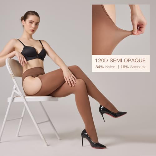 Image of Yilanmy Suspender Pantyhose for Women Garter Belt Stockings High Waist Control Top Pantyhose