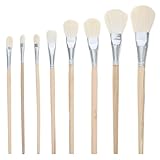 Wool Paint Brush Set 8 Pcs Multi-Size Brushes for Pottery Painting Ceramic Art Glaze Watercolor Quill