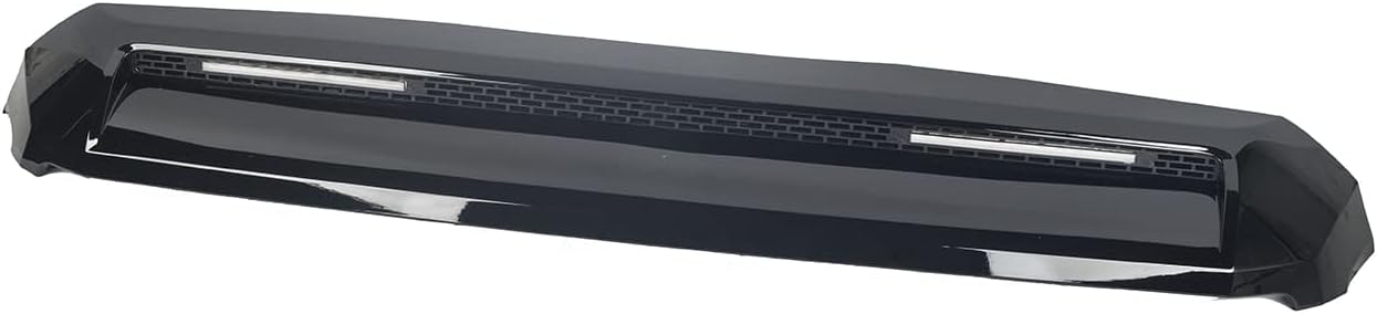 KARPAL Front Upper Hood Scoop Molding Bulge Compatible with 2014-2021 Toyota Tundra 76180-0C030 Gloss Black with Light Bar