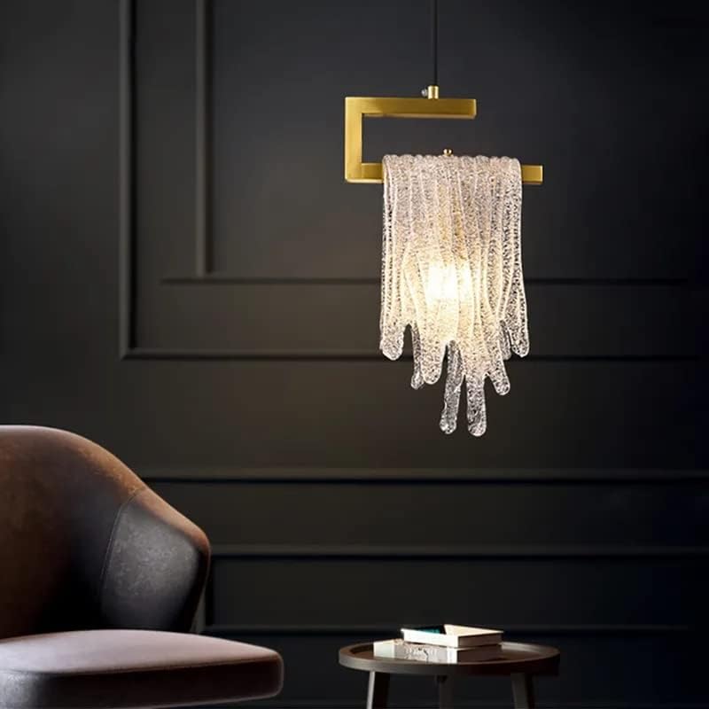 Lustre moderne cascade en verre pour salon et chambre chic