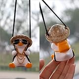 Swinging Duck Car Hanging Ornament, Car Pendant,Cute Swing Duck On Car Rear View Mirror Pendant, Swing Duck Car Mirror, Swing Duck for Car Decoration Ornament Accessories (A)