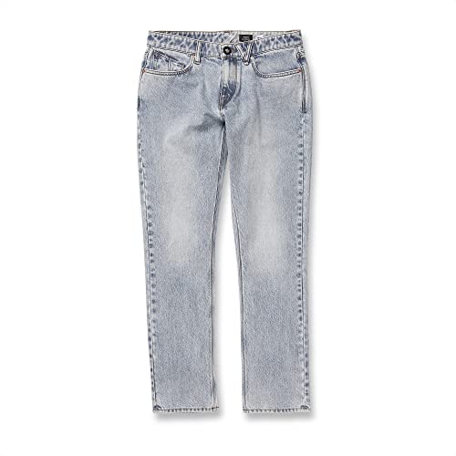 Volcom Men's Regular Vorta Slim Fit Stretch Denim Jean, Heavy Worn Faded, 33W x 34L2