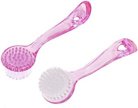 Ruilogod Plastic Handle Skin Care Massage Face Facial Cleaning Brush 2Pcs Pink (id: df5 a45 485 6e6 62e image 3