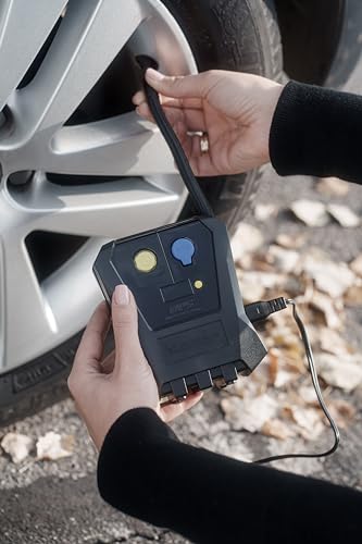 Image of MICHELIN 12V Programmable Digital Micro Tyre Inflator | High-Flow 20L /Min Air Pump with Maximum Pressure of 120 PSI, LED Display & Pre-Set Pressure Function, Auto Shut-Off, Quick Connect Hose