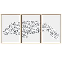 SIGNWIN 3 Piece Framed Canvas Wall Art Animal Illustration Canvas Prints Home Artwork Decoration for Living Room,Bedroom - 16