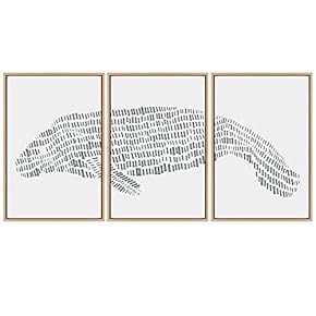 SIGNWIN 3 Piece Framed Canvas Wall Art Animal...