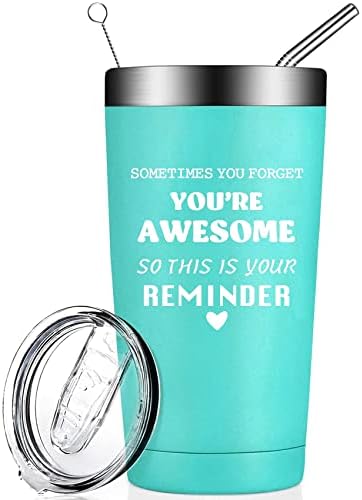 "Sometimes You Forget Your Awesome" Inspirational Tumbler - 20oz Black Dad Gift For Father's Day & Birthdays