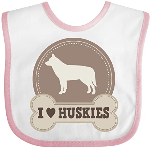 inktastic Husky Dog I Love Huskies Baby Bib