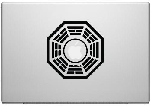 Lost Dharma Initiative MacBook Car Tablet Art - Black Vinyl Decal for 13" MacBook