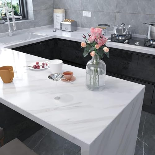 Image of VOLITO V-white pata Marble Wallpaper, 60x200cm, Self-Adhesive, Waterproof & Oil Proof, Multi-purpose