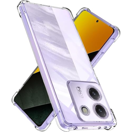 Gosento For Xiaomi Poco M7 Pro 5G �P�[�X �N���X�^�� �N���A ���� TPU�f�� Poco M7 Pro �ی�J�o�[ (�N���A)
