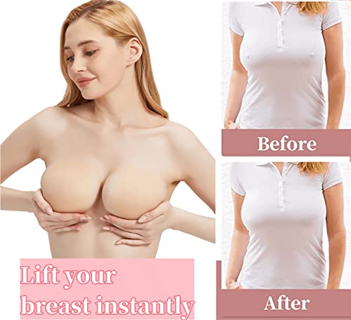 Lsamwnwp Push Up Nipple Covers Breast Lift Tape Reusable Ultra-Thin Silicone Pasties Petals Strapless Adhesive Bras For Women Nude #TOP3