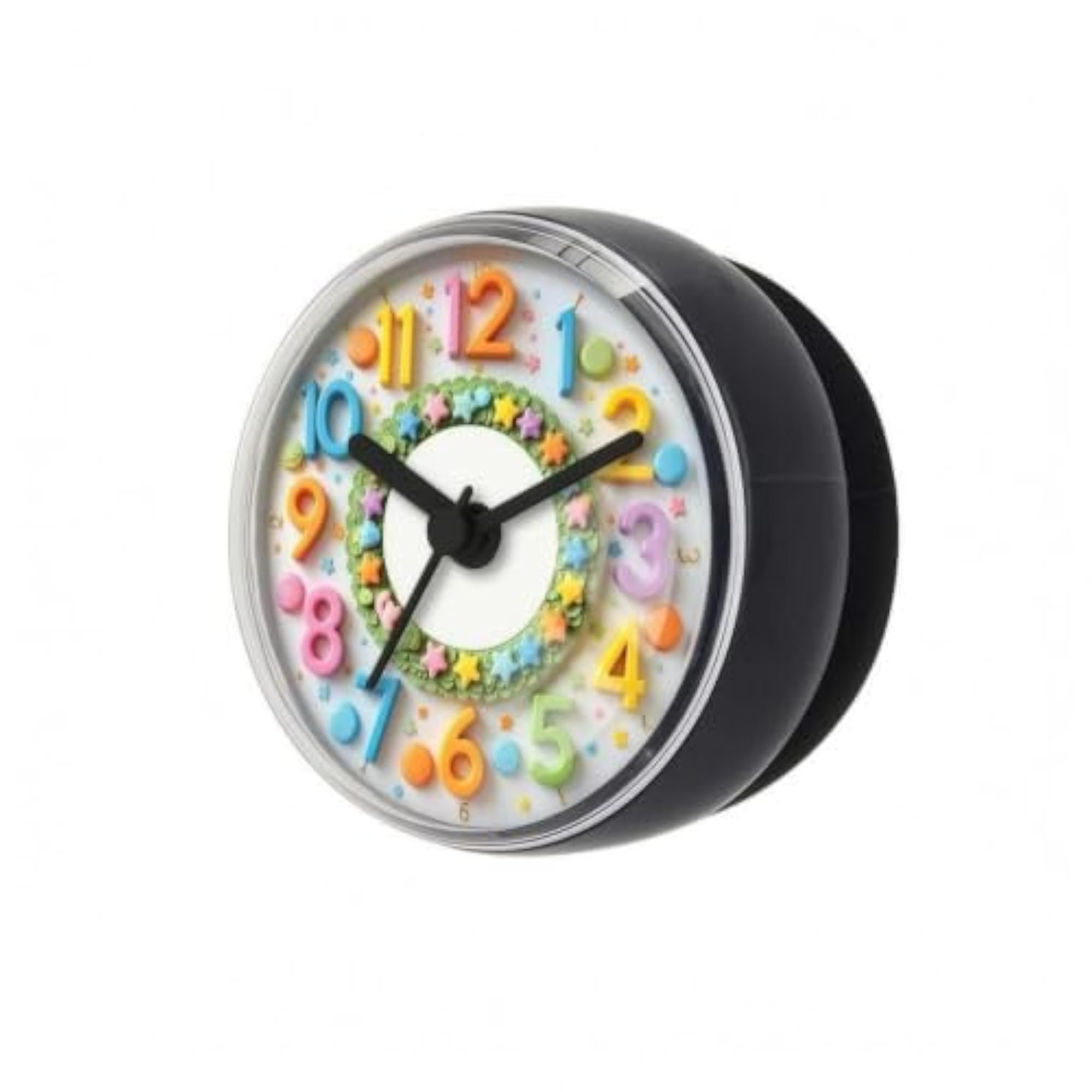 Dark Grey Waterproof Suction Cup Clock for Bathroom
