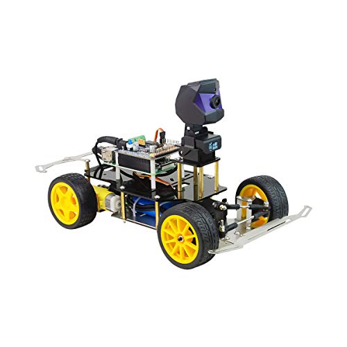 XiaoR Geek Donkey Car �X�^�[�^�[�L�b�gAI���{�b�g�I�[�v���\�[�XDIY�����^�]�v���b�g�t�H�[�����{�b�g�ԗp Raspberry Pi Robot Car���g�p (Without raspberry pi 3b+)
