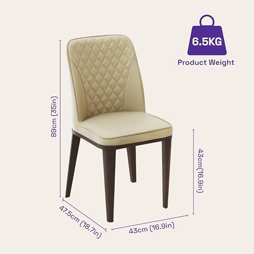 Image of Wakefit Venza Metal Dining Chair - Robin Beige
