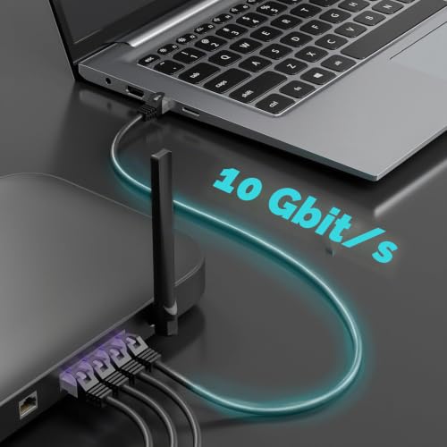 FGB 10 Gbps Patchkabel 0,15m x10, RJ45 Netzwerkkabel CAT 7- Schwarz – Ansicht 4