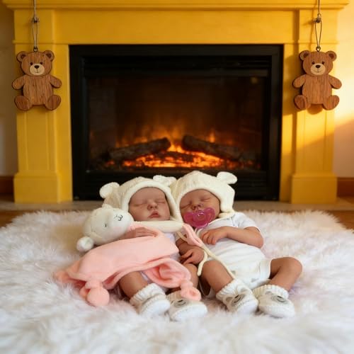 Reborn Babypuppen Silikon Ganzkörper Vinyl Zwillinge Mädchen – 18 Zoll Realistische Babypuppe Lebensechte Babys Zwillinge Puppen Waschbare Neugeborenen Baby Puppe für Kinder – Bild 6