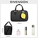 Travel Makeup Bag for Women Fashion Large Capacity Pouch Open Flat Cosmetic Portable Organizer Waterproof Large Opening Storage Toiletry Bags Vertical Free-Standing Brush Holder for Easy Access Black