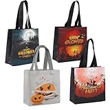 KQOZG 4 Pezzi Borse di Halloween per Bambini, Dolcetto o Scherzetto, Snack e Regali, Sacchetti Goodie di Halloween