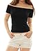 allegra-k-blusa-top-corto-ajustado-mangas-cortas-fuera-del-hombro-para-mujer-negro-m
