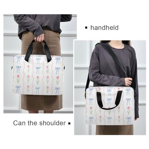 Bolso para portátil vintage azul con cinta y asa 15.6 pulgadas miniatura 2