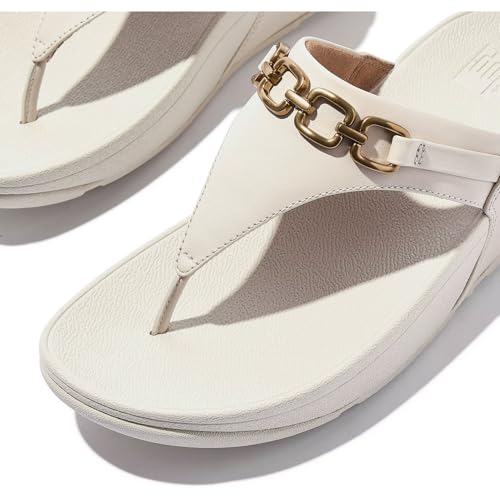 FitFlop Women's Lulu Square-Chain Leather Toe-Post Sandals Wedge3