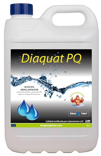 Algicida polivalente Piscinas DIAQUAT PQ 5 L - Efecto CLARIFICANTE - Antialgas Potente - Incompatible con Liner