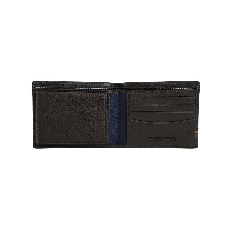 Image of Tommy Hilfiger Men's Forcados Passcase Wallet - Brown | Solid Textured Leather | Removable ID Case| Purse for Men | Ideal for Gifting