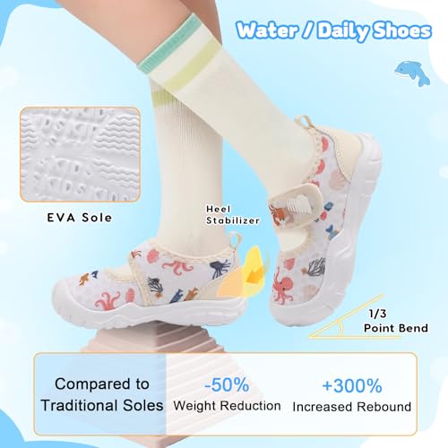 Image of BARERUN Toddler Water Shoes Infant Baby Swim Shoes Kids Barefoot Sandals