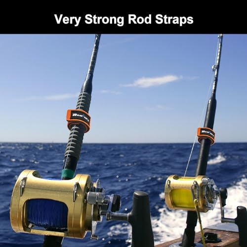 Realure 8 Pcs Fishing Rod Straps Adjustable Neoprene Ties Straps Elastic Fishing Rod Belt Ties for Fixed Fishing Rods Gear Strap Spinning Rod Sea Rod Feeder Rod Carp Rod Wrap Protectors - Image 4