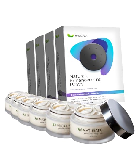 Naturaful PACK NEW 6 Breast Enhancement Creams & 4 Enhancement Patch BUNDLE - Natural Breast Enlargement, Firming and Lifting | Includes Handbook | $858 Value