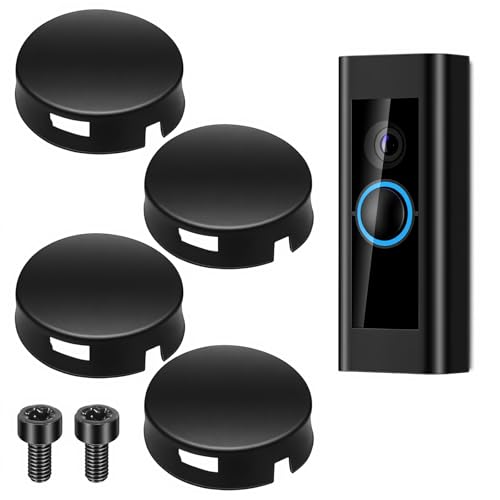 4 Pcs Doorbell Button Replacement Black Wired Door Bell Button with Screws Compatible with Most Wired Systems Repair Spl - Detailed View