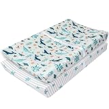 My Little Zone Nautical Changing Pad Cover for Boys - Cotton Changing Table Mattress Pad for Baby -