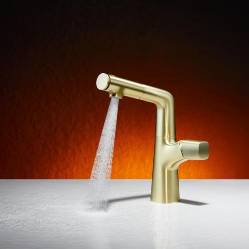 Robinet de salle de bains extractible 3M ISCBAFYX en laiton rotatif