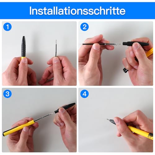 Kugelschreiber minen Set, 60 Stück Kugelschreibermine Ersatz in kugelschreiberminen blau & kugelschreiberminen schwarz. Passend für Kugelschreiber mit 98mm Länge.