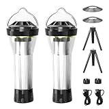 SEKIDAR ledランタン 充電式 2個入り 懐中電灯機能 キャンプランタン 高輝度 4モード光調整 多機能ミニランタン 無段階調光・磁石ベース・アルミニウム製三脚・ キャンプ用品 アウトドア/ハイキング/緊急SOS/家庭照明/地震など防災用