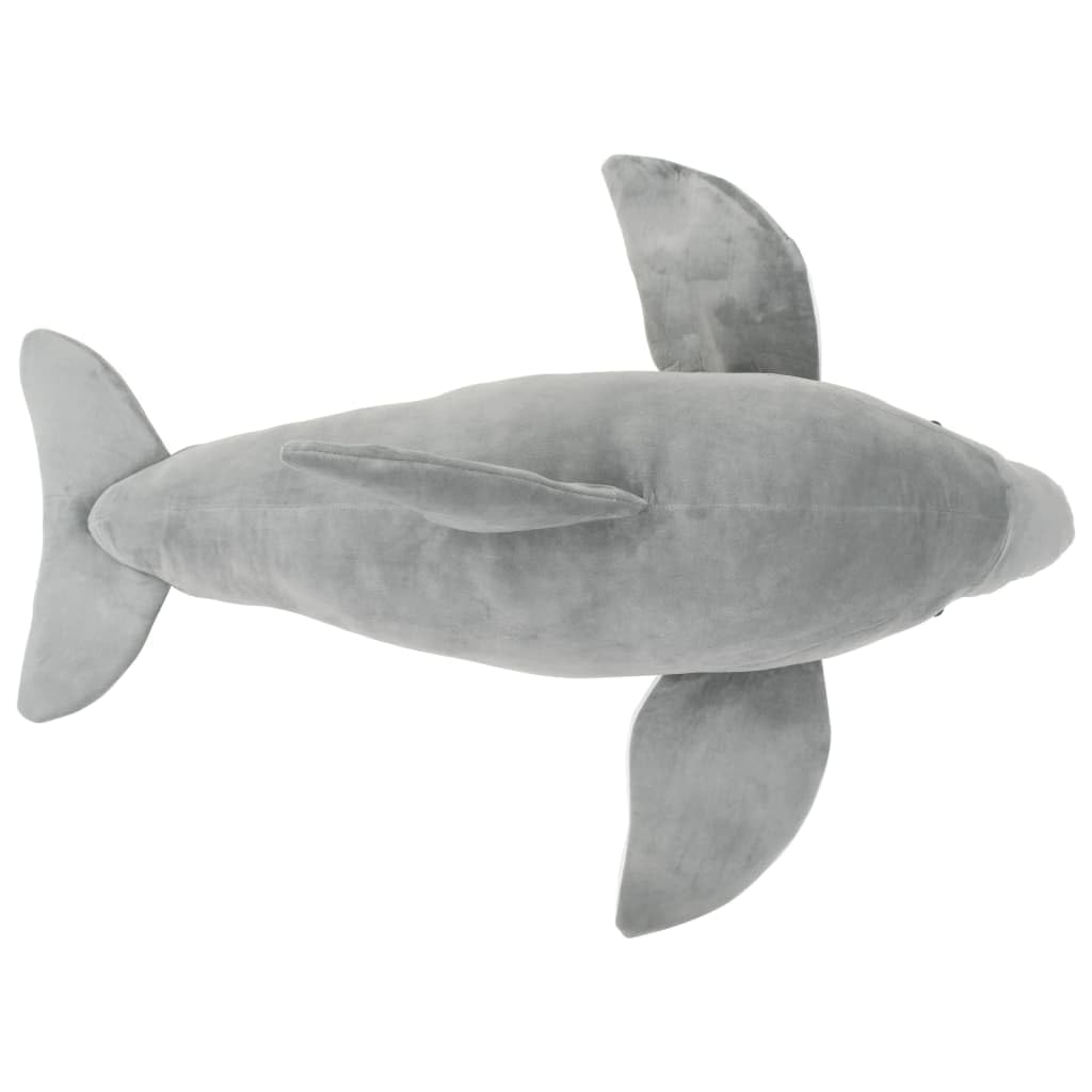 Plüsch Delfin Kuscheltier Grau Weiches Stofftier Kinder Baby Geschenk Einschlafhilfe Reisebegleiter Kuschelfreund für Mädchen Jungen, 100 x 40 cm, waschbar, ideal für Kinderzimmer und Bett
