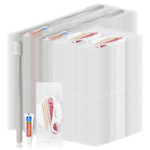 LLHQAMT Set di dentifricio usa e getta, per viaggi, hotel, casa, campeggio (confezione da 200, grigio)
