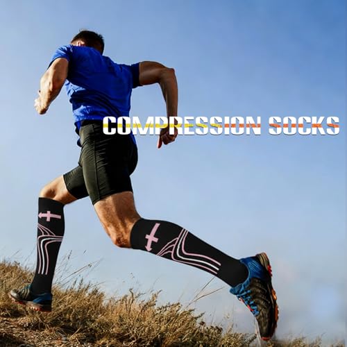 Image of Sooverki Compression Socks for Women and Men Circulation (3 /4 Pairs) is Best Support for Running Athletic Cycling Hiking