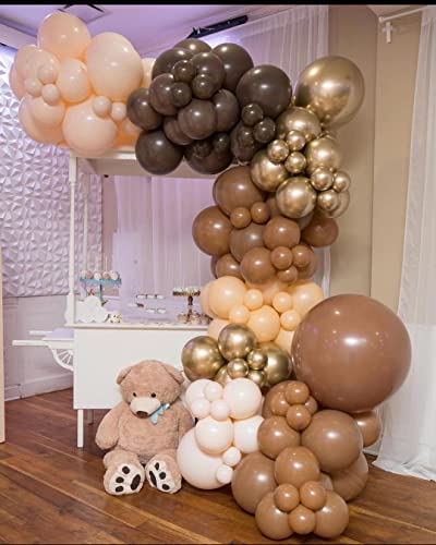 Image of KBZVNAF Brown Latex Party Balloons 50 Pack 12 inch
