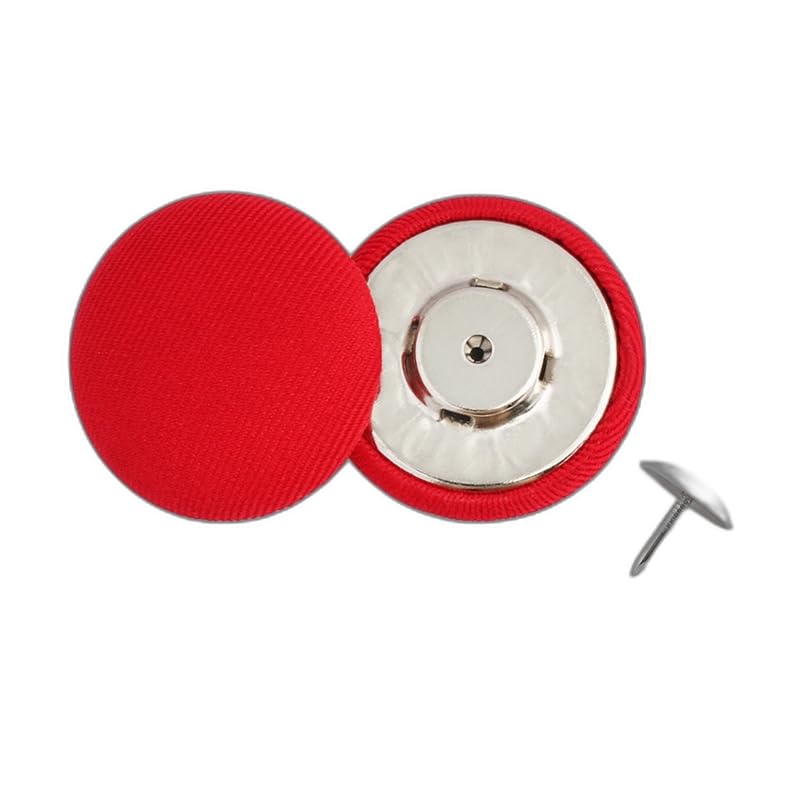 Bottoni Rotondi In Tessuto Con Gambo Metallo - 32 Pezzi 8 Colori, 17mm, Per Cappelli E Abbigliamento - Foto 12