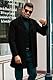 Runcati Herren Mantel Lange Trenchcoat Slim Fit Winter Kerbkragen Jacke Einreiher Business Overcoat Schwarz XL