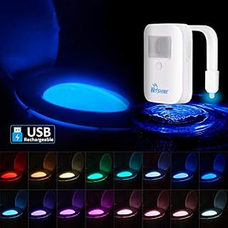 Rechargeable Toilet Bowl Night Light,16-color Led Motion Sensor Nightlight, Cool Fun Unique Gadget