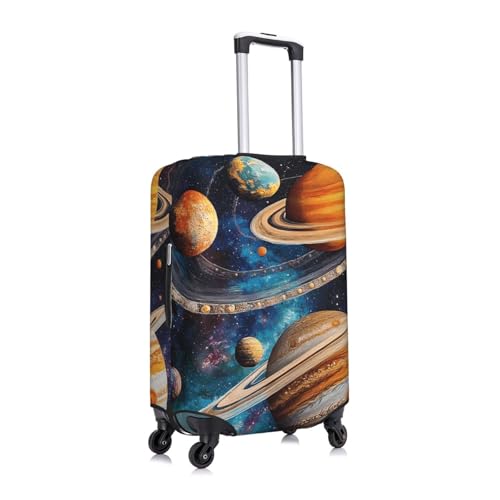 Solar System Planets Elastic Travel Luggage Cover, Washable Spandex Suitcase Protector, Anti-Scratch Fits 18-32 Inch3