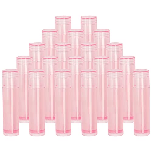 Mini Skater 20Pcs 3/16 Oz (5.5Ml) Translucent Lipstick Cosmetic Empty Lip Gloss Lipstick Balm Tube With Caps Container Bottle For Lady Women Makeup Tool (Pink) #TOP24