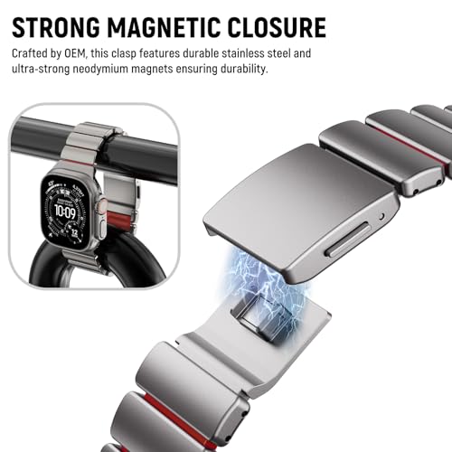 KADES Grade 2 Titanium Silicone Magnetic Band for Apple Watch Ultra (Various) - image 6